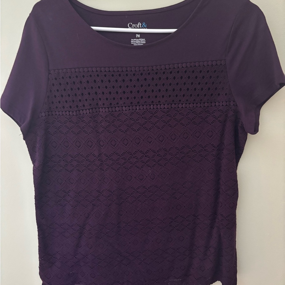 Croft & Barrow Purple Lace Top